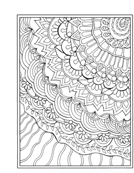 Preview of Free Coloring Zentangle Design