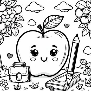 Preview of Free Coloring page:  Apple