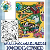 Free! Coloring page of School Supplies | Back to School l 