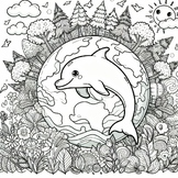 Free Coloring picture Blooming Earth in Spring - Earth Day