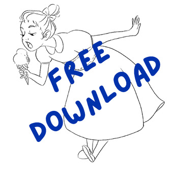 Preview of Free: Colouring page | A girl with ice cream