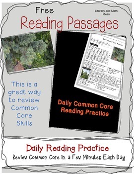 Preview of Free Common Core Reading Passages