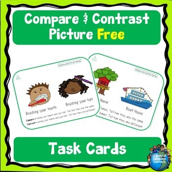 Preview of Free Compare and Contrast Picture Task Cards