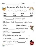 Free Compound Words Worksheets (Spring, Summer, Fall, and Winter)
