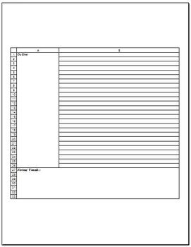 Preview of Free Cornell Notes Excel Template for Study Skills