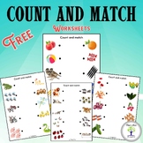 Free Count and Match Worksheets 1 - 10