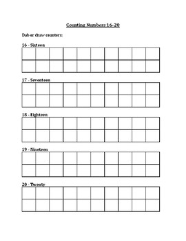 Free Counting 11 - 20 worksheet by Multi Grade Worksheets | TpT