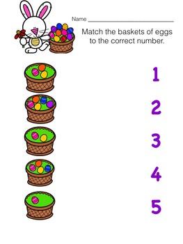 Free! Counting Easter Eggs - Spring Numbers and Number Words 0-10