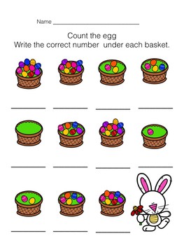 Free! Counting Easter Eggs - Spring Numbers and Number Words 0-10
