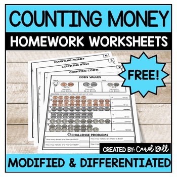 Preview of Free Counting Money Worksheets