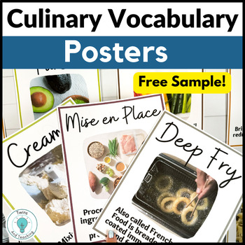 Cooking Terms Posters for Culinary Arts Room Decor for FCS | TPT