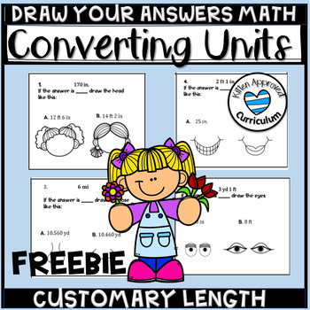 Preview of Converting Units of Measurement Length Worksheet Spring Math Art