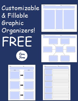 Free Customizable/Fillable Graphic Organizers by CoreFormTpT | TpT