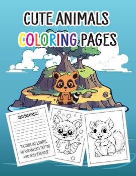 Free Cute Animals Coloring and Writing Pages {Free Coloring pages}
