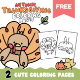 Free Cute & Easy Autumn Thanksgiving Coloring Sheets | Freebie