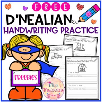 Preview of Free D'Nealian Handwriting Practice