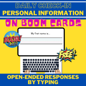 Preview of Free Daily Check-In Boom Cards: Personal Information
