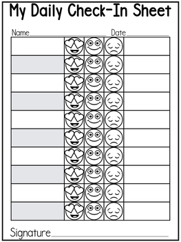 Free Daily Check-In Sheets by Stephany Dillon | Teachers Pay Teachers