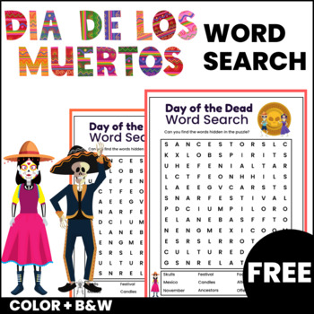 Free Day of the Dead Wordsearch by Teodora Notira | TPT