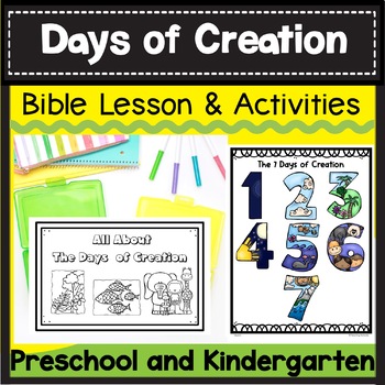 Preview of Free Days of Creation Bible Lesson and Activities Preschool Kindergarten