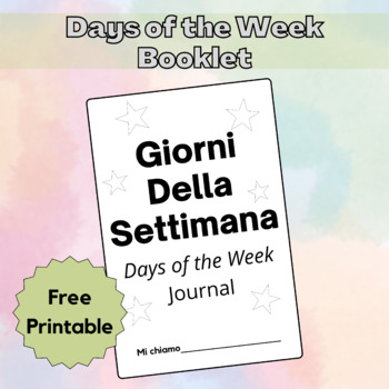 Preview of Free Days of the Week Booklet in Italian for Kids