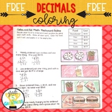 Free Decimals Activity Coloring Math