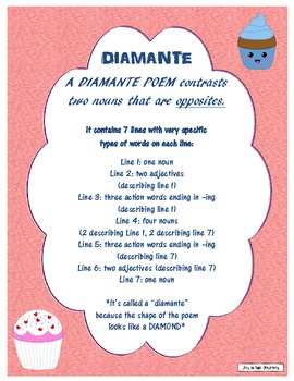 Preview of Free Diamante Poetry Activity