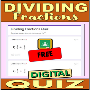 Preview of Free Digital Quiz - Dividing Fractions