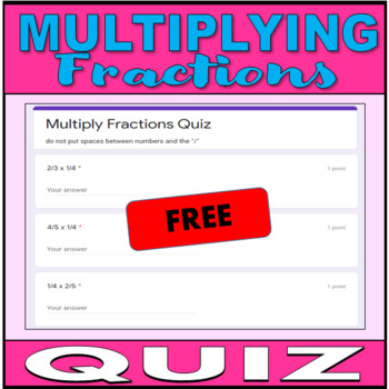 Preview of Free Digital Quiz - Multiply Fractions