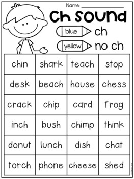 Free Digraph Worksheets Ch Th Sh By My Teaching Pal Tpt