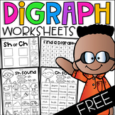 Free Digraph Worksheets - ch, th, sh