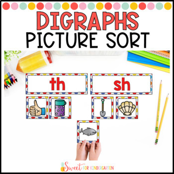 Preview of Digraphs Phonics Picture Sort Activity | th sh ch wh ph ck