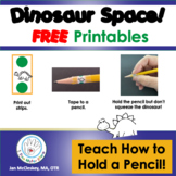 Free Dinosaur Printable to teach HOW TO HOLD A PENCIL