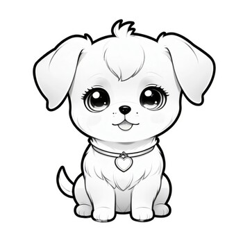 Preview of Free Dog Coloring Page by Creative Wonderland - Splash Some Color on Happiness!
