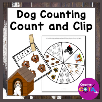 Preview of Free Kindergarten Math Center Morning Work Activity Numbers 1-12 Dog Task cards