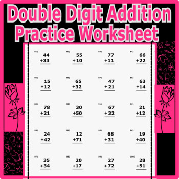 Preview of Free Double Digit Addition& subtraction Practice Worksheets without regrouping