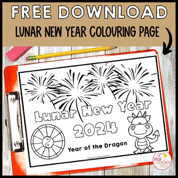Preview of Chinese Lunar New Year 2024 Year of the Dragon coloring posters FREE DOWNLOAD