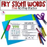 Sight Word Practice - Fry Words - No Prep Worksheets - FREE