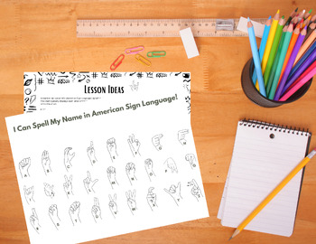 Preview of Free Downloadable ASL Alphabet Chart & Lesson Plans