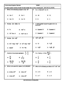 free downloads elementary algebra accuplacer practice tpt