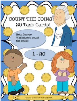 Preview of Free Downloads Presidents Day Math Task Cards! Counting 1 - 20 Common Core