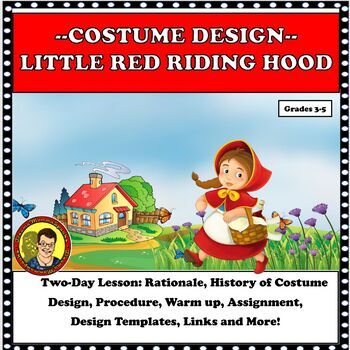 Preview of Elementary Drama  Lesson Costume Design for Little Red Riding Hood Fairy Tale