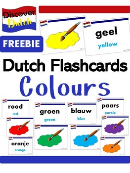 Preview of Free Dutch Language Colours Flash Cards / Word Wall Display - De Kleuren