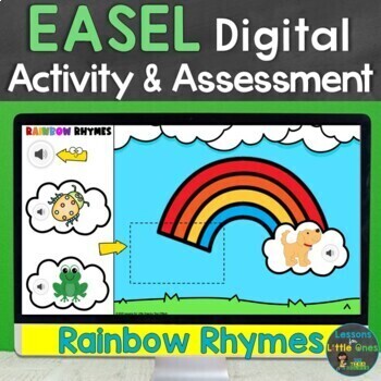 Preview of Free EASEL Rhymes, Rhyming Words Activity and Assessment Digital