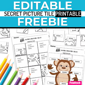 Preview of Free EDITABLE Secret Picture Tile Printable Template