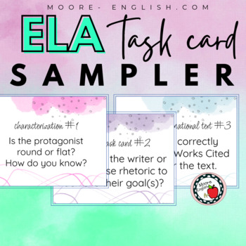 Free ELA Task Card Sampler (36 cards) / Plot, Language, Character, and more!
