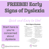 Free Early Signs of Dyslexia Checklist