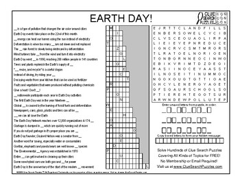 Preview of Free Earth Day 2024 FUN Activity Crosswords Word Search No Prep Worksheet Trivia