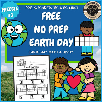 Preview of Free Earth Day Math Activity for PreK, TK, Kindergarten, First Grade
