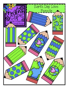 Preview of {Free} Earth Day Pencils {Creative Clips Digital Clipart}